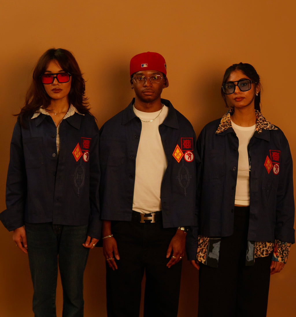 Embroidered Patch Shirt Jacket